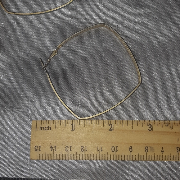 Large Blue Enamel Hoop Earrings - Picture 3 of 4